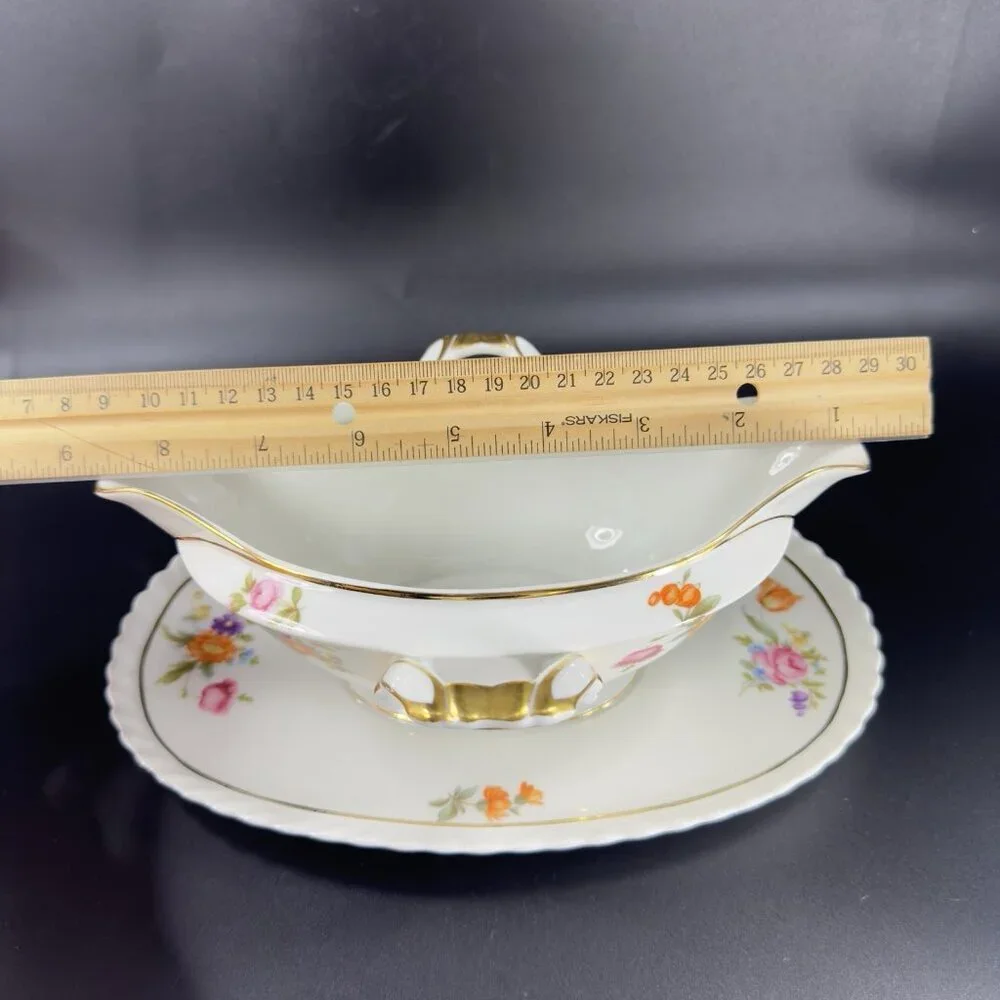 Vintage K&A Krautheim Selb Bavaria Porcelain‎ Sauce Bowl Gravy Boat With Handles
